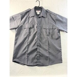 National Patrol Short Sleeve Uniform Shirt Gray Tactical Work Shirt Mens 18-18.5